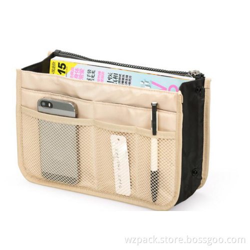 2016 OEM Dual Insert Multi-Function Travel Pouch Handbag-Makeup Tidy Organizer make up bag